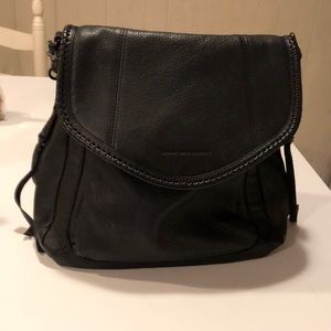 Black Pebbled Leather Shoulder Bag